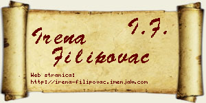 Irena Filipovac vizit kartica